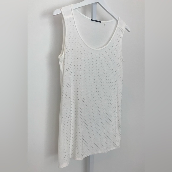 ELIE TAHARI WHITE CRYSTAL EMBELLISHED  MODAL TANK TOP SIZE XS NWOTS! - Picture 4 of 15